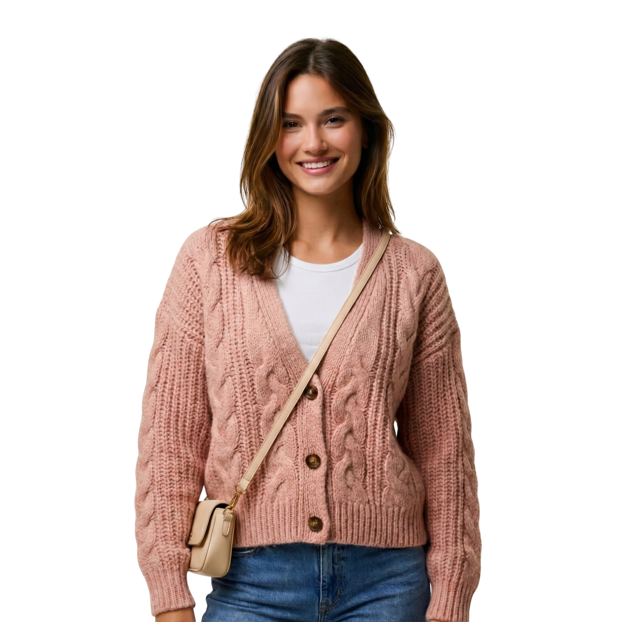 Women Cable Knit Cardigan