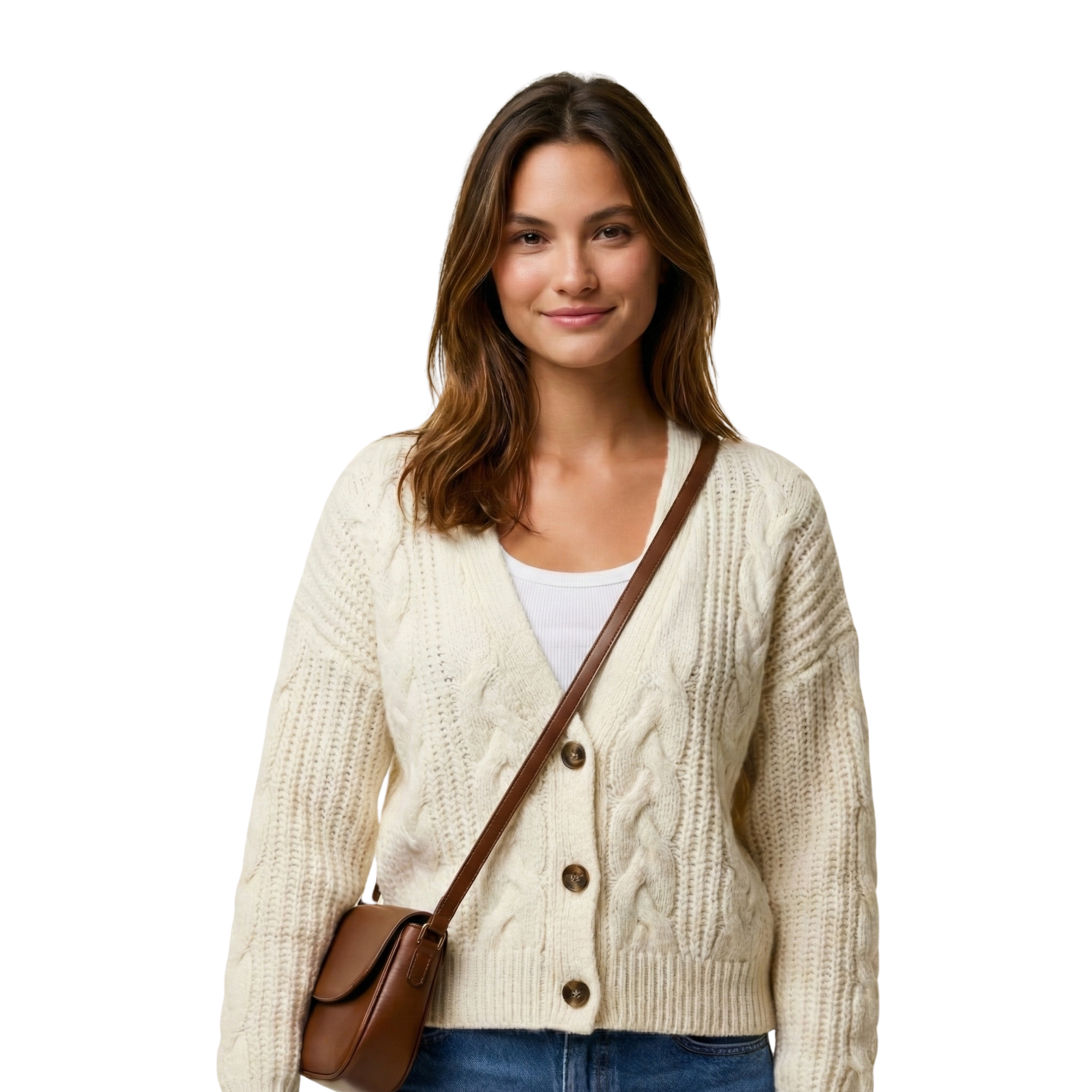 Women Cable Knit Cardigan