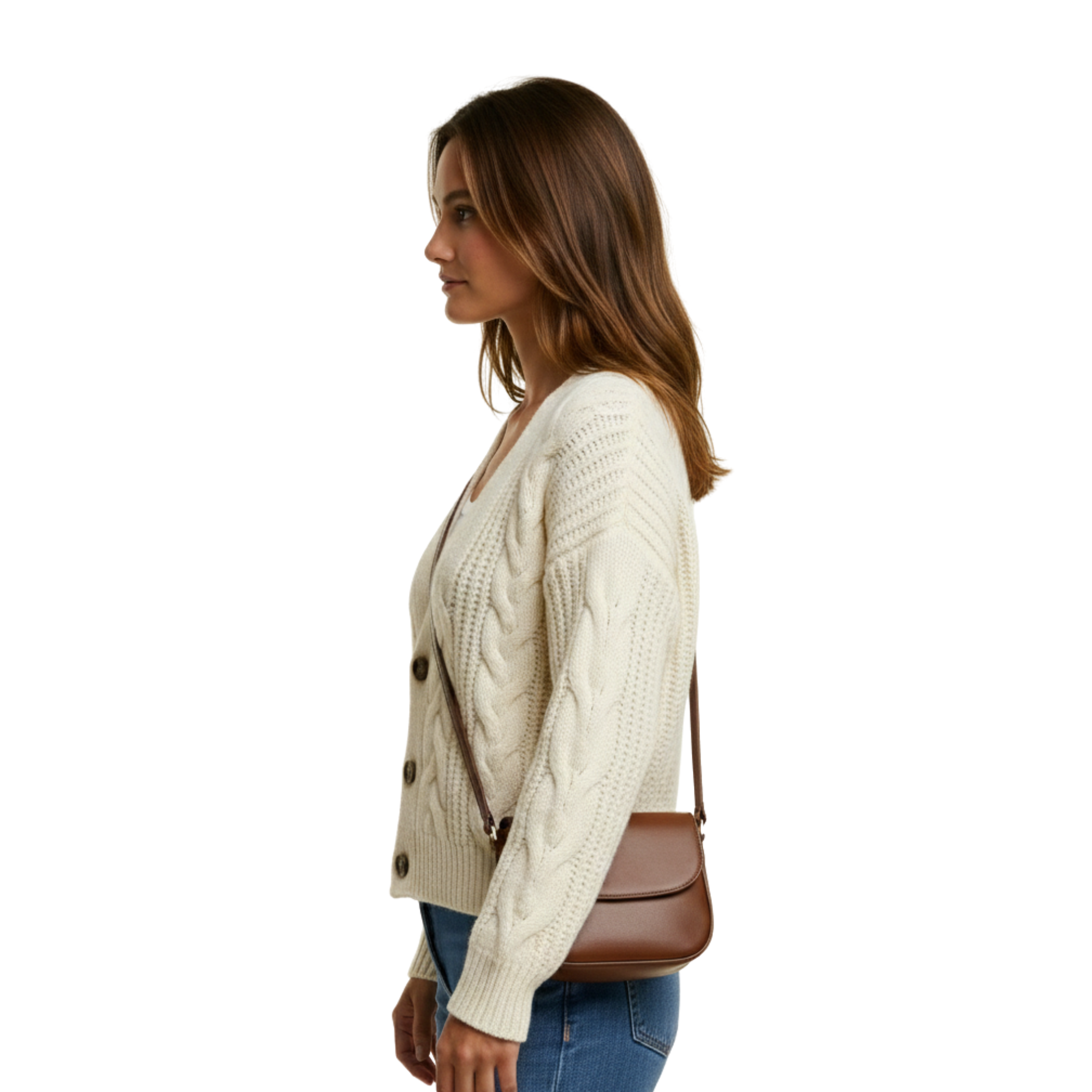 Women Cable Knit Cardigan