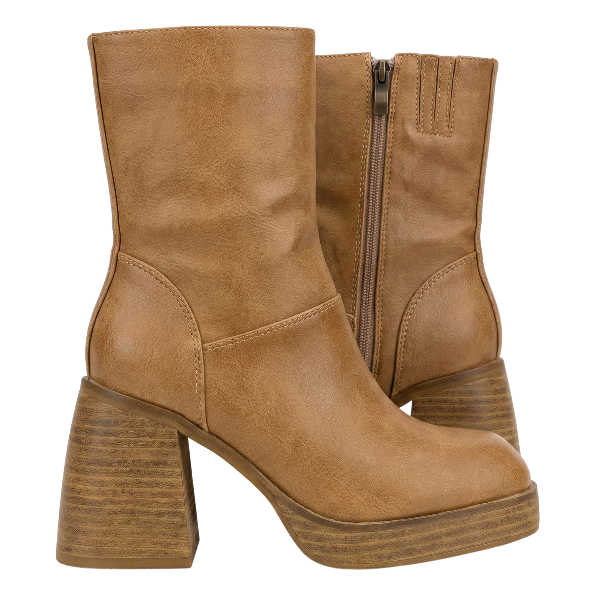 Women Fall Mid-Calf Heel Boots