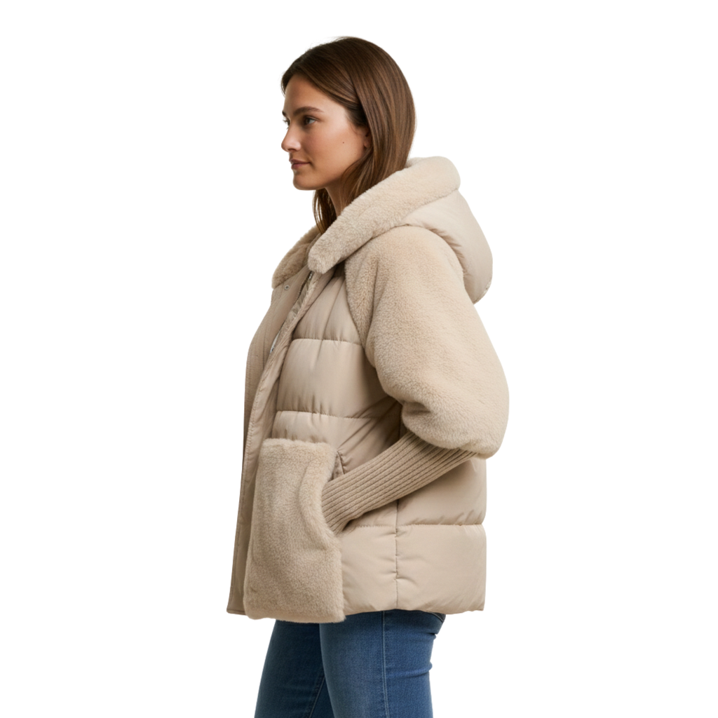 Women Faux Fur Puffer Jacket