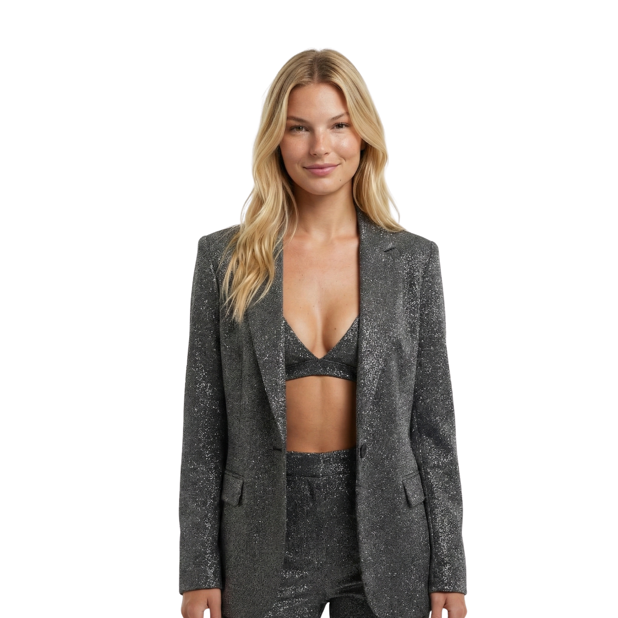 Women Glitter Tailored Blazer