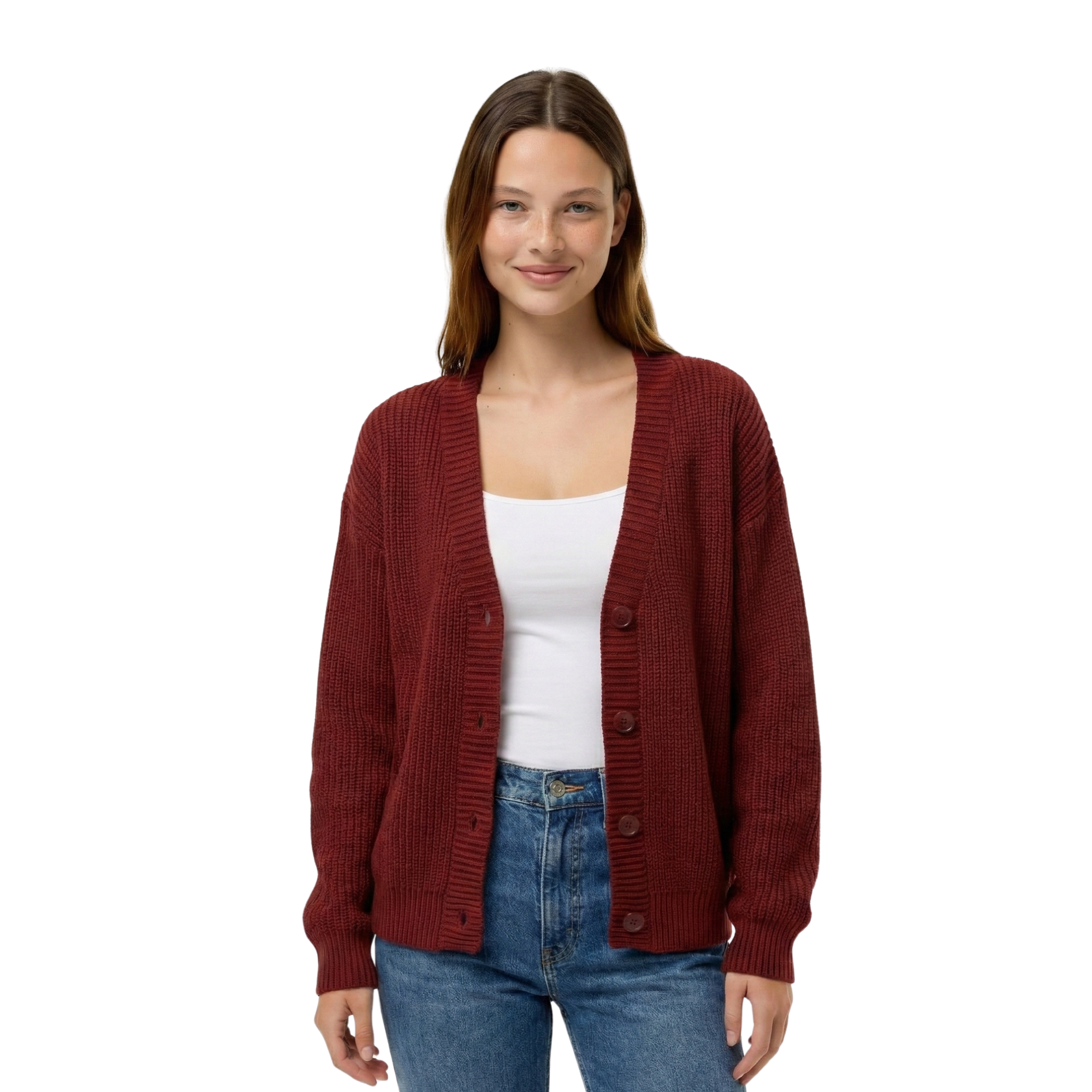 Womens Knit Button Cardigan