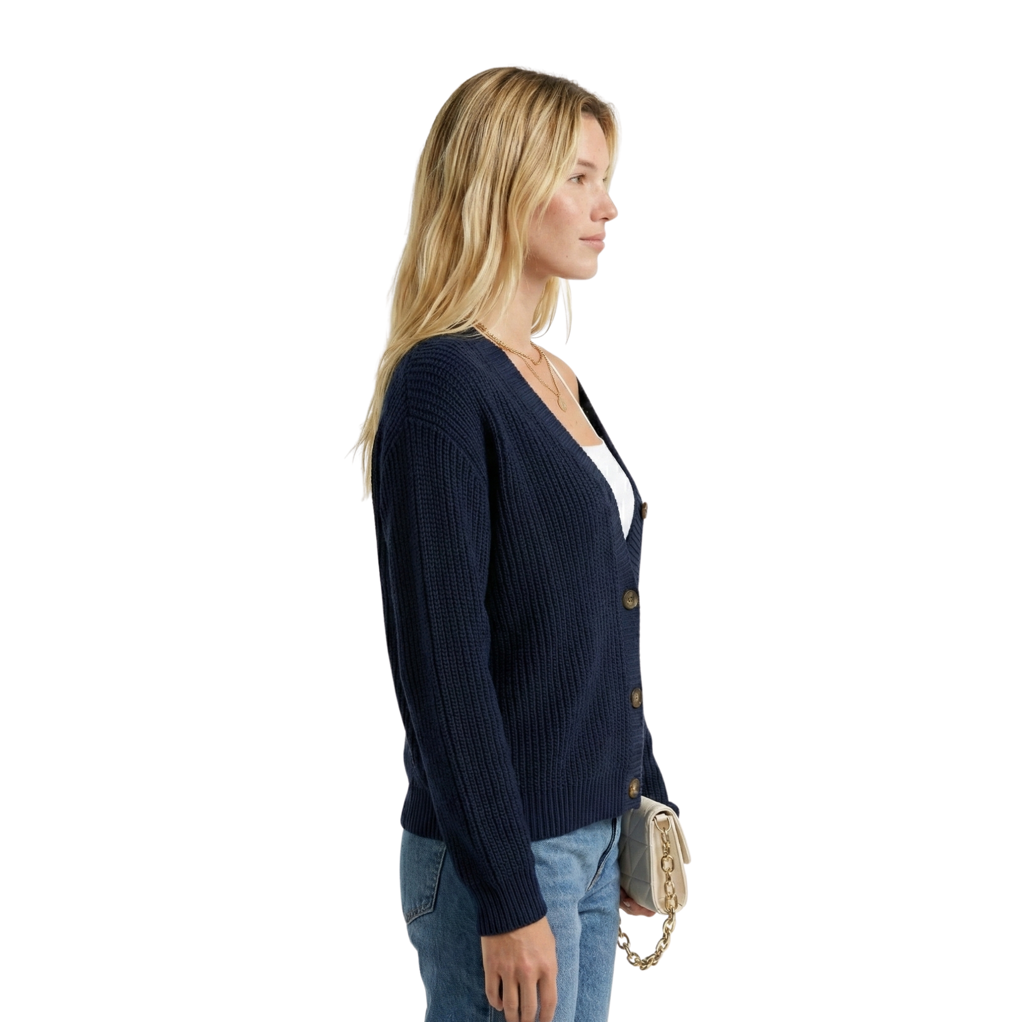 Womens Knit Button Cardigan