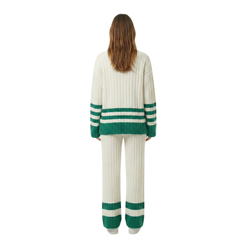 Women Knit Stripe Lounge Set