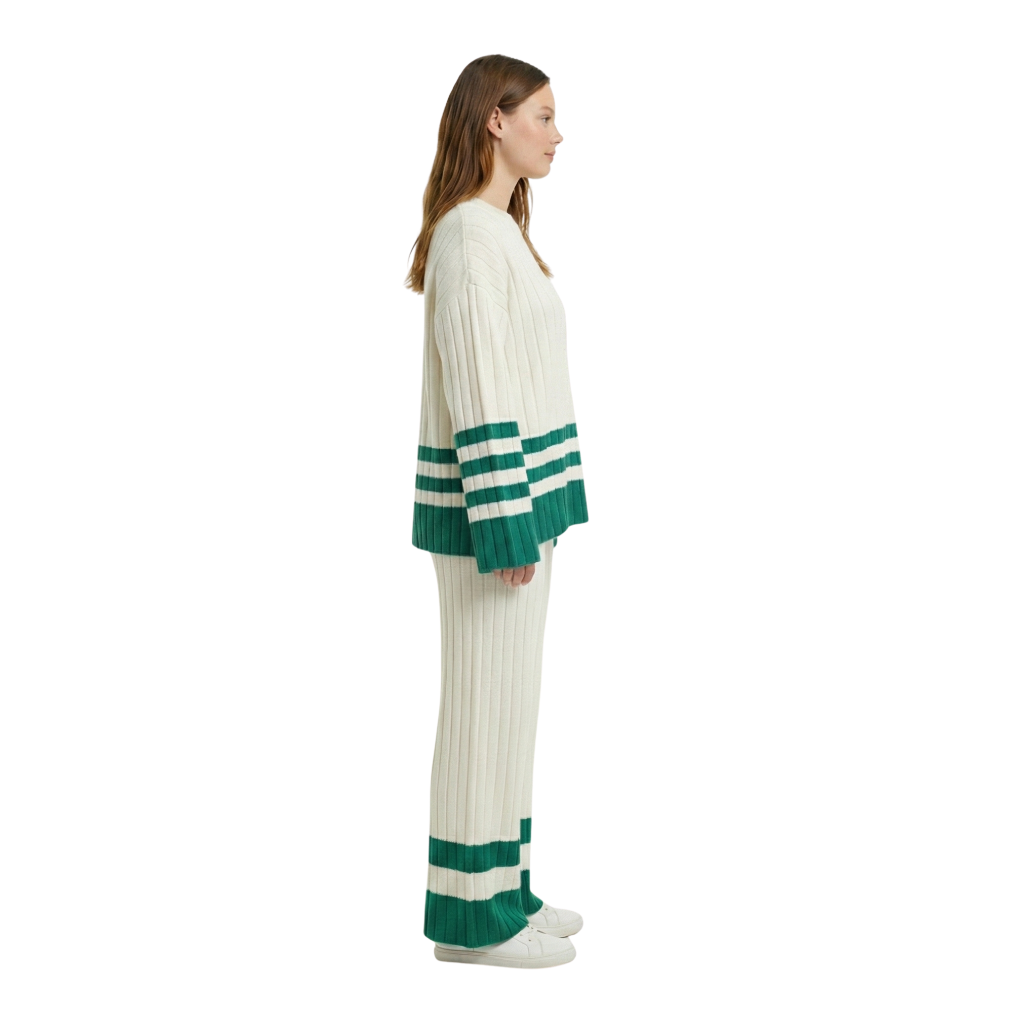 Women Knit Stripe Lounge Set