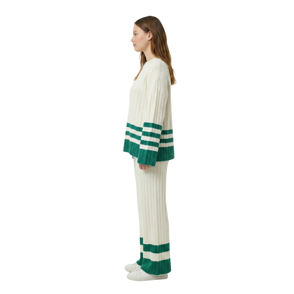 Women Knit Stripe Lounge Set