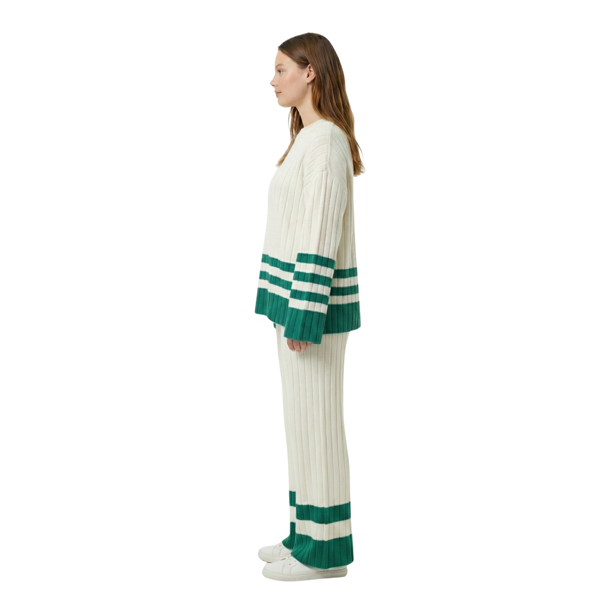 Women Knit Stripe Lounge Set