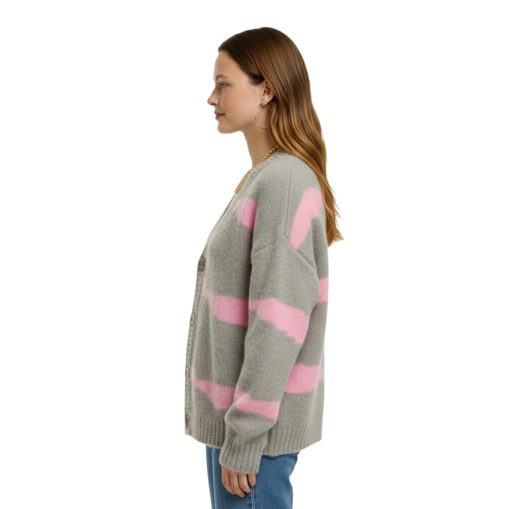 Womens Knit V Neck Cardigan