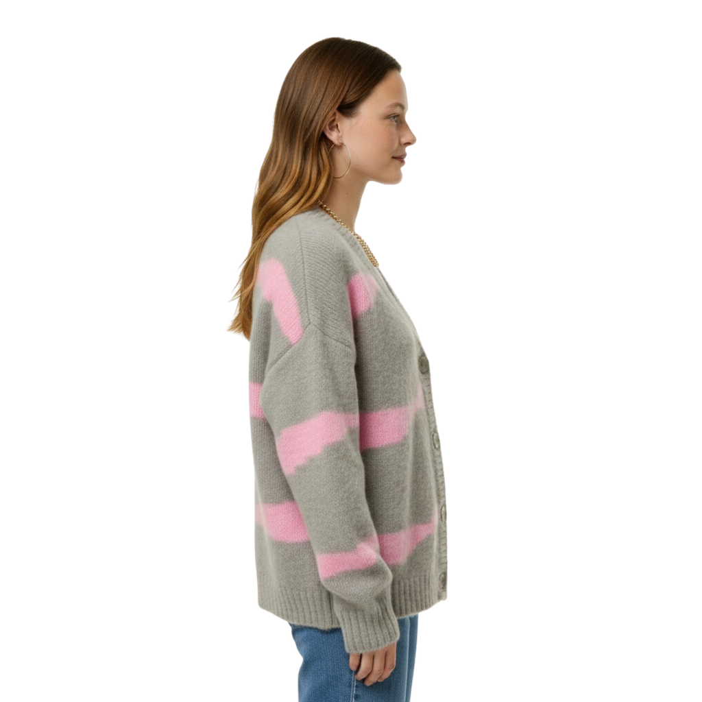 Womens Knit V Neck Cardigan