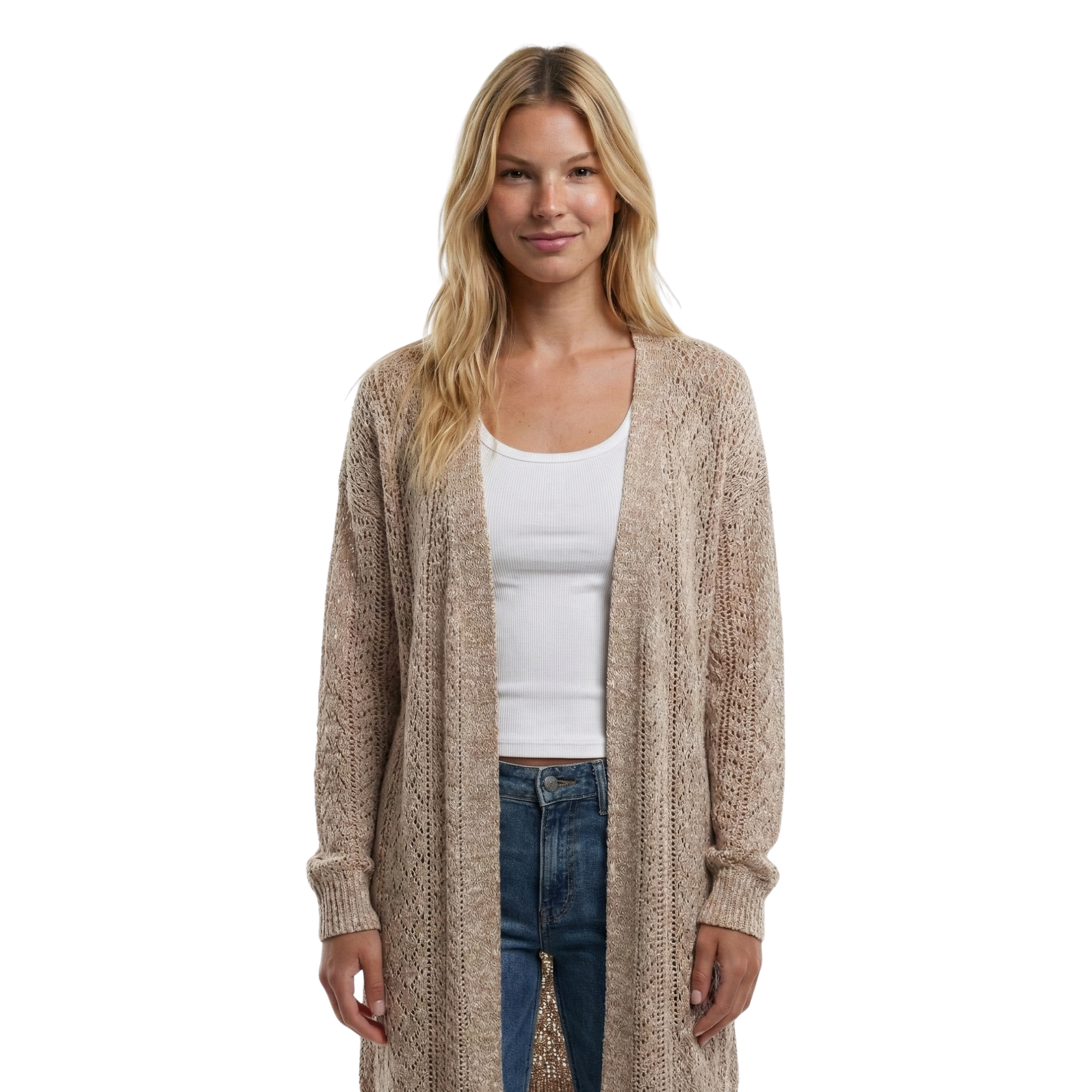 Womens Long Knit Cardigan