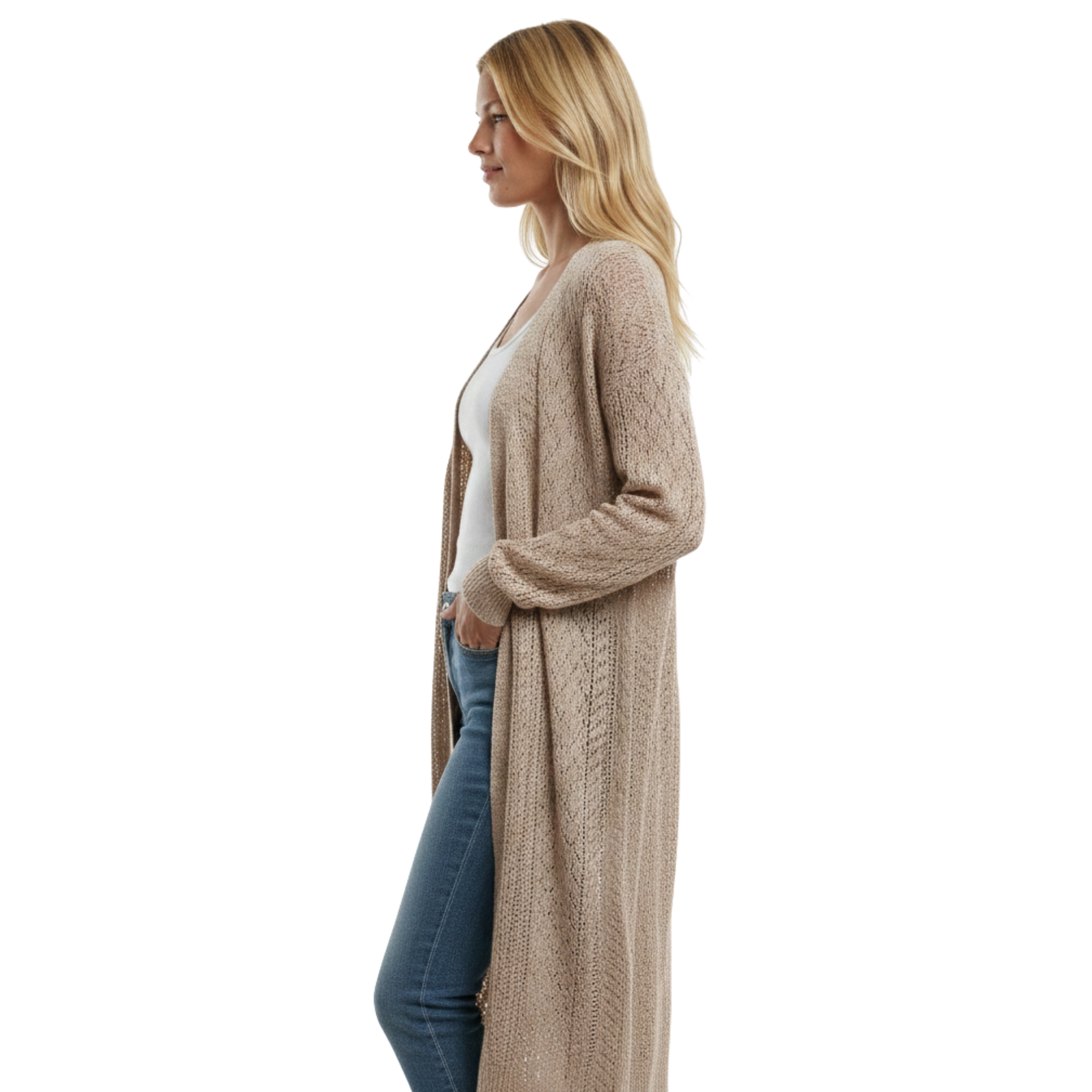 Womens Long Knit Cardigan