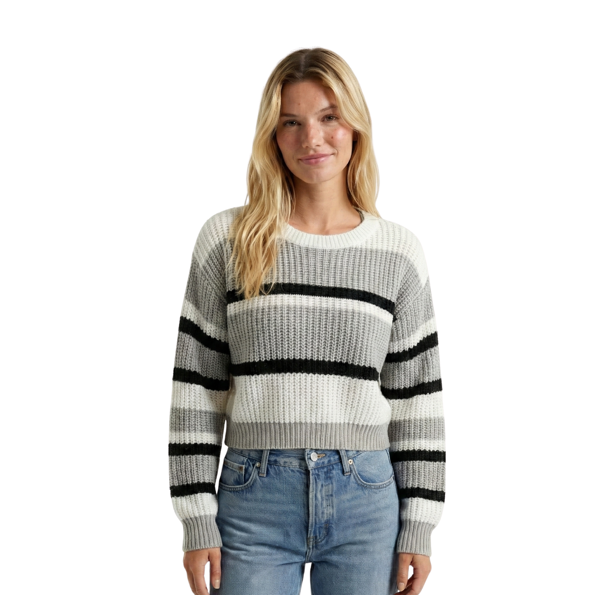 Womens Stripe Knit Sweater