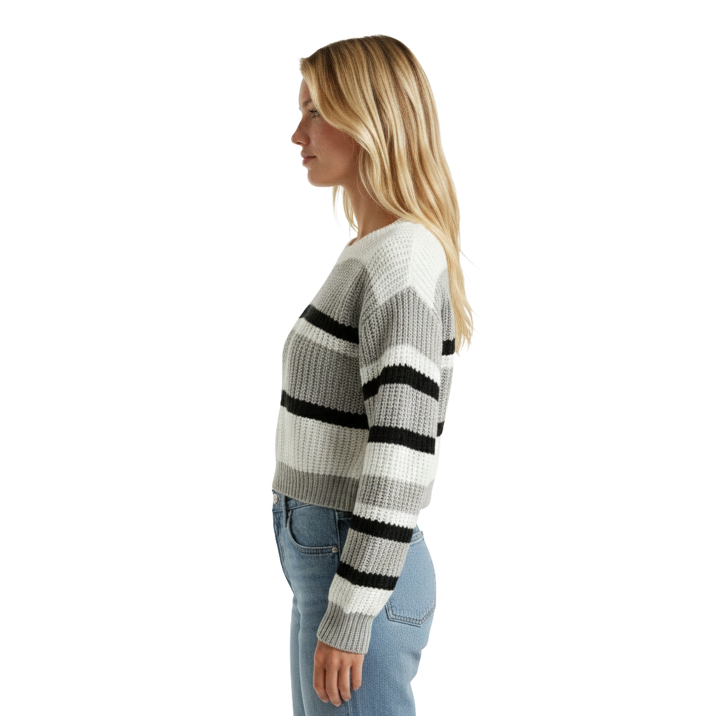 Womens Stripe Knit Sweater