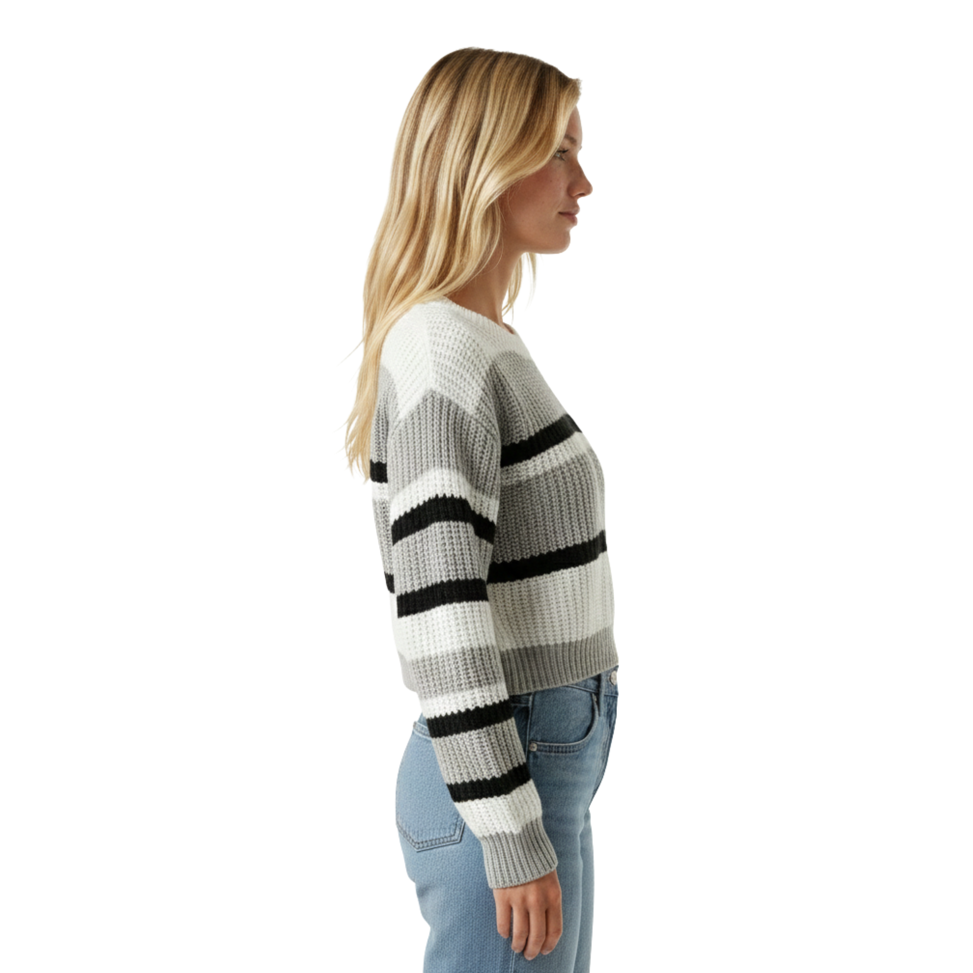 Womens Stripe Knit Sweater