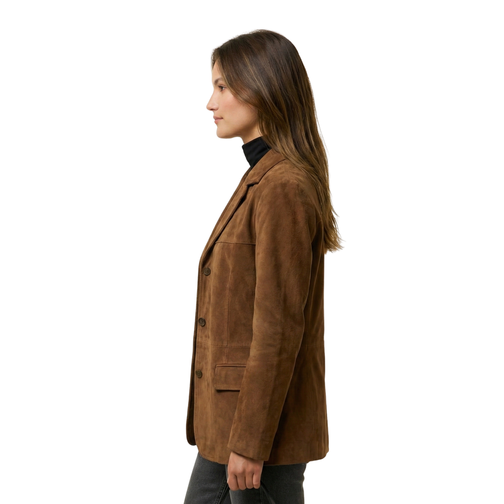 Women Suede Oversize Blazer