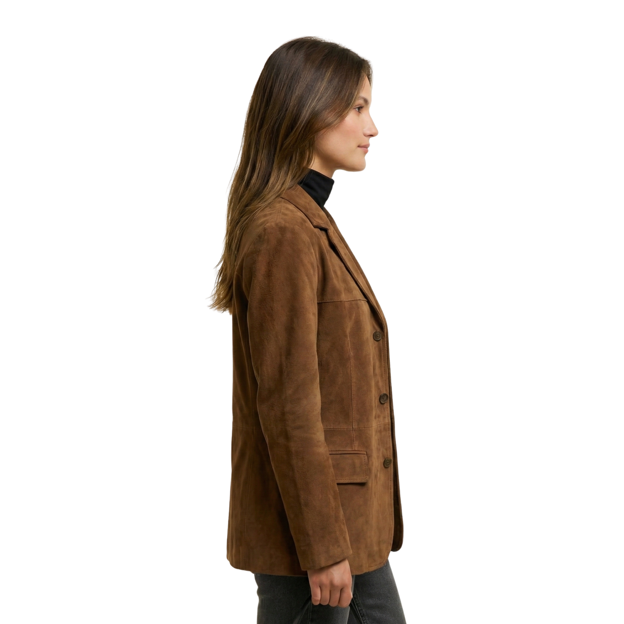 Women Suede Oversize Blazer