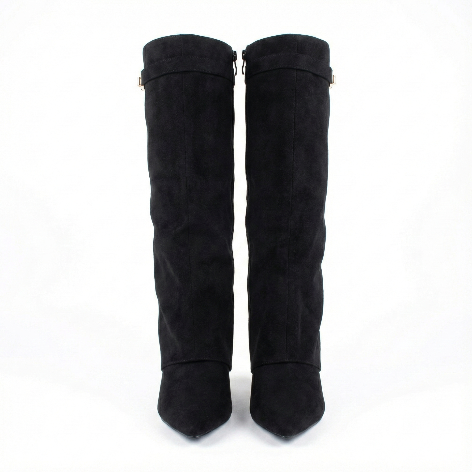 Women Taupe Suede Knee-High Boots