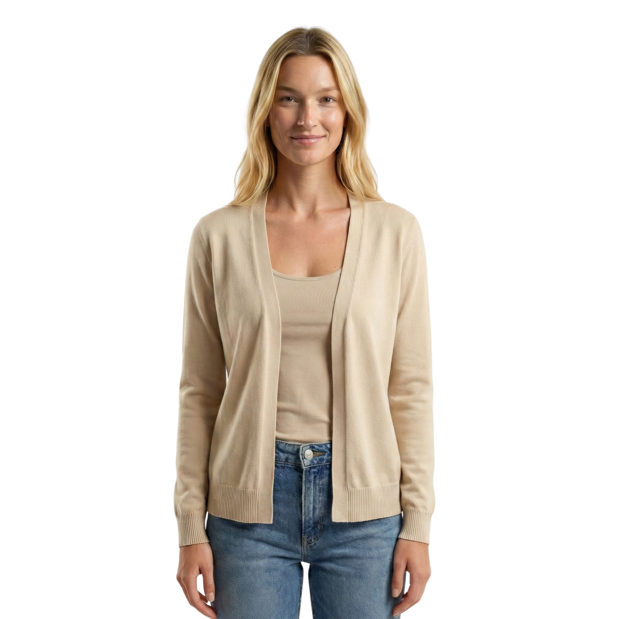 Women V Neck Button Cardigan