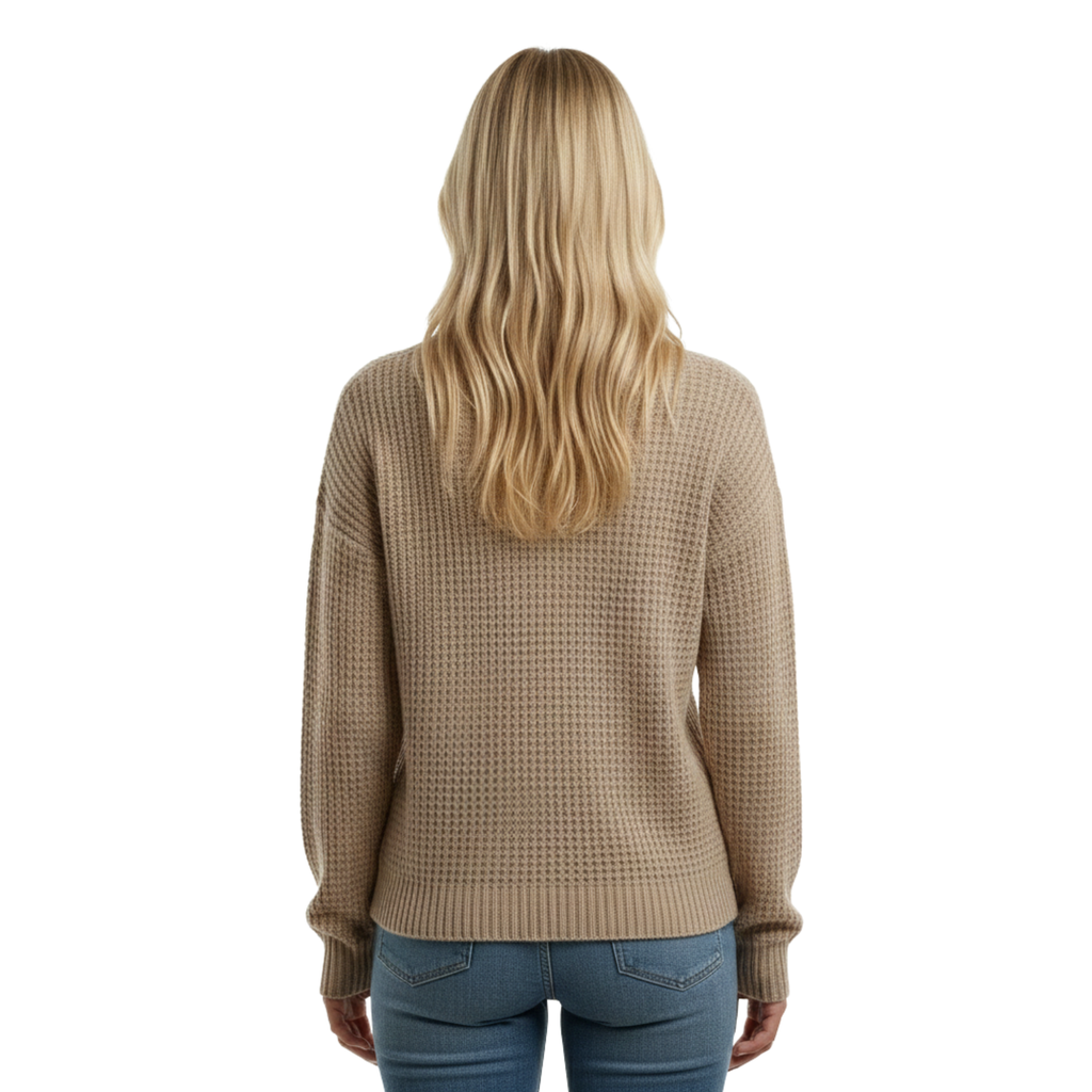Womens Waffle Knit Sweater