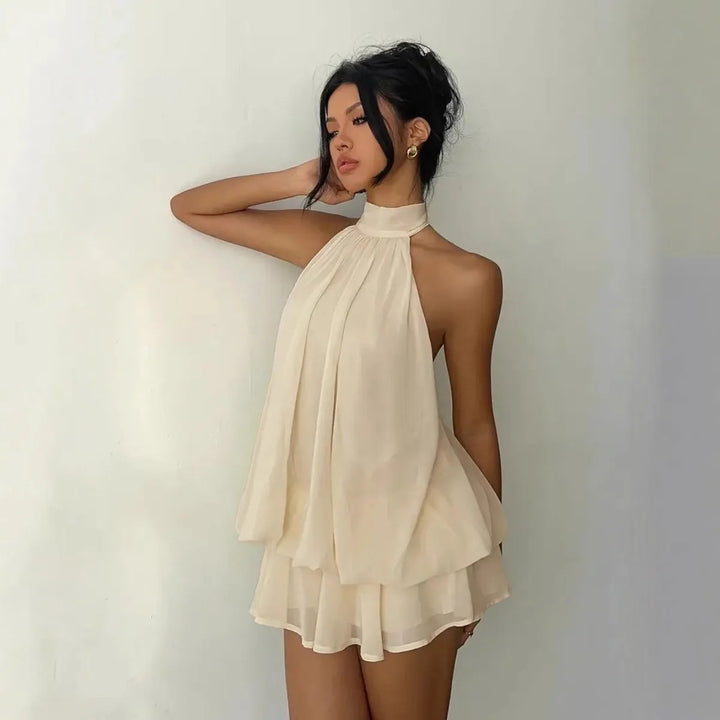 Dreamy Halter Dress – Cream