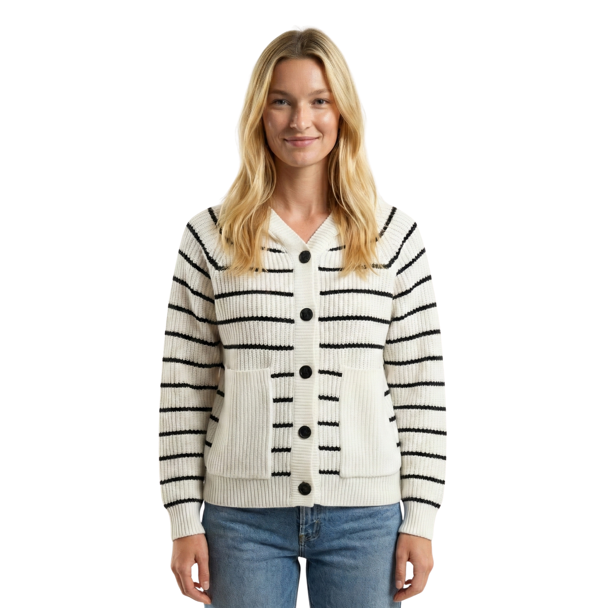 Women Striped Hooded Cardigan