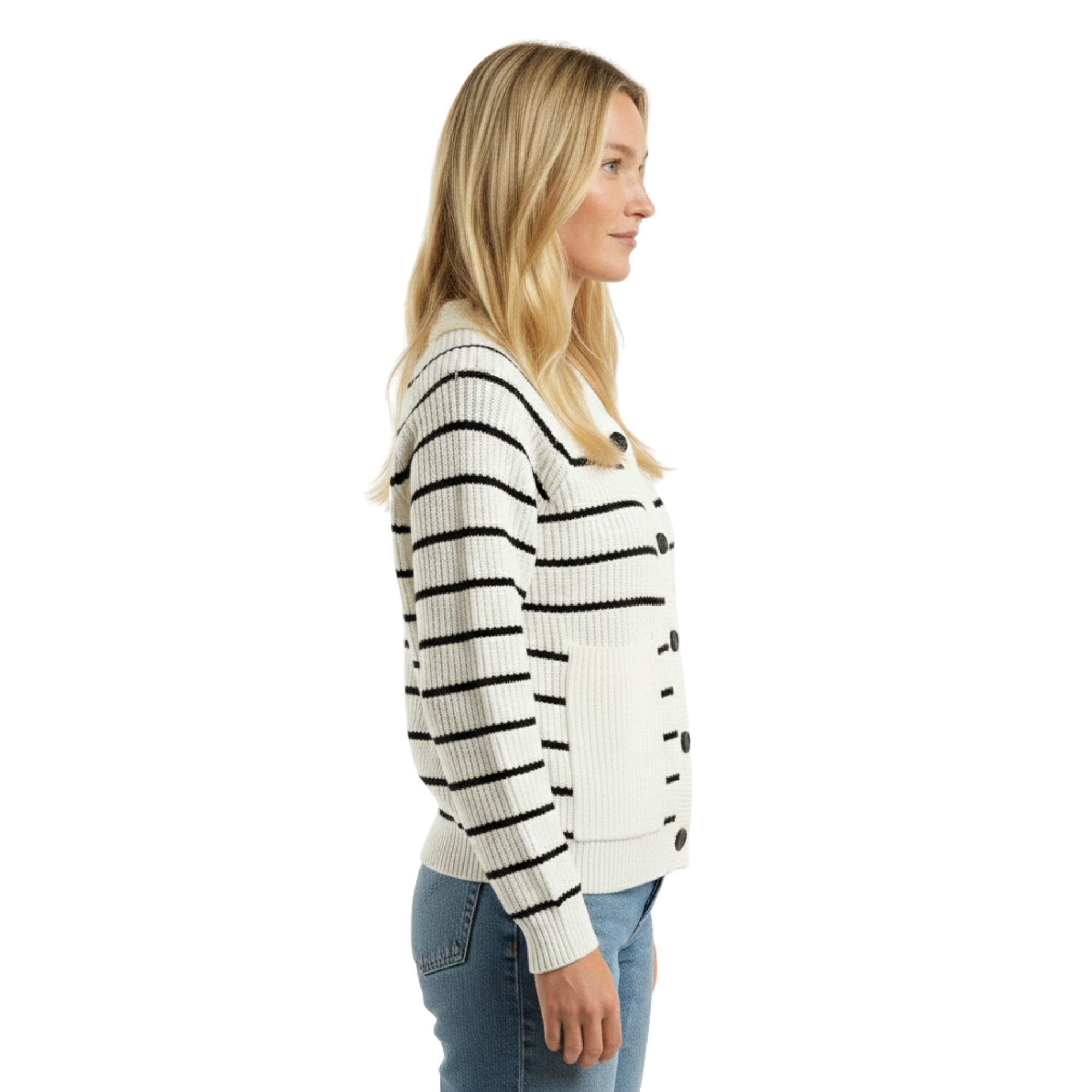 Women Striped Hooded Cardigan