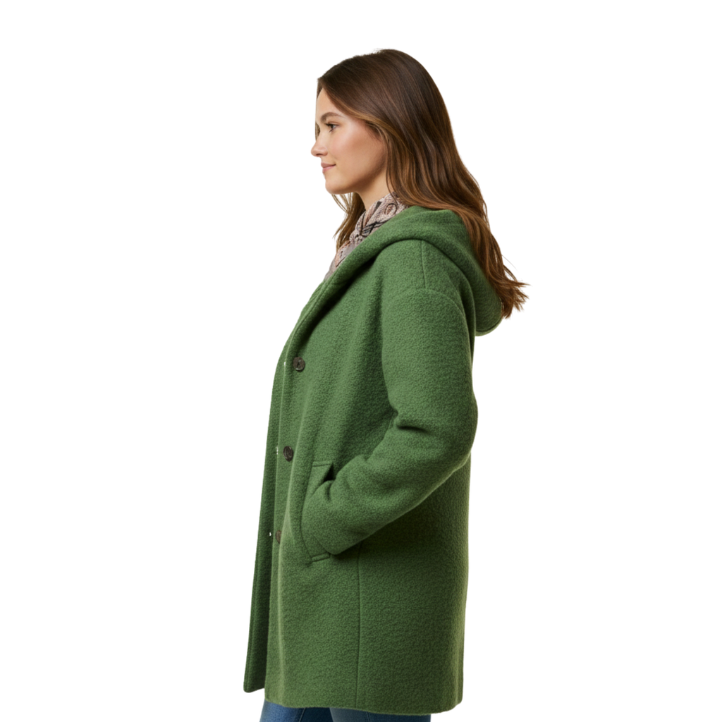 Women Wool Button Coat