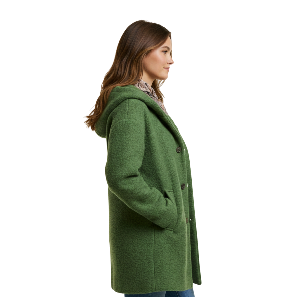 Women Wool Button Coat