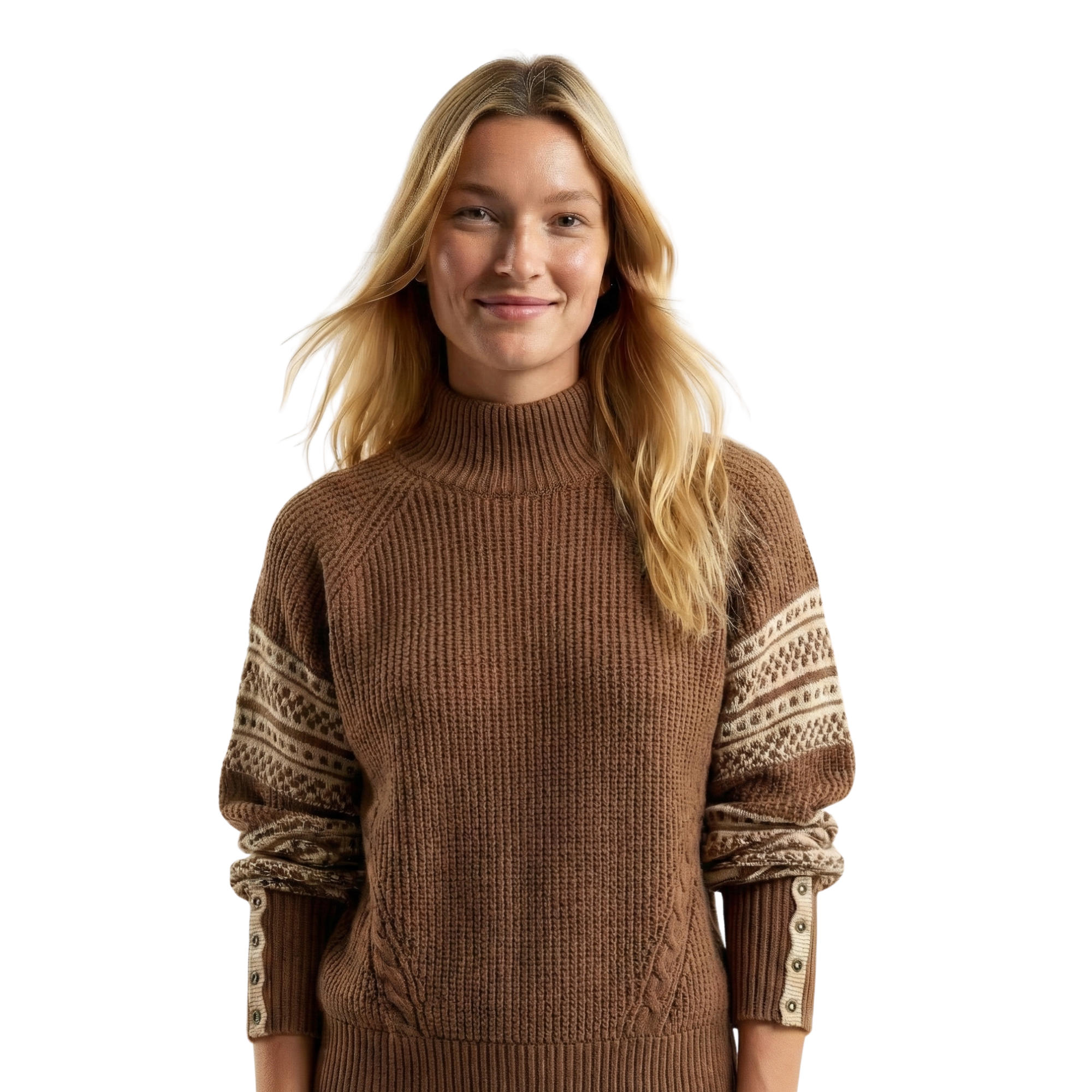 Womens Fall Mock Neck Knit Sweater