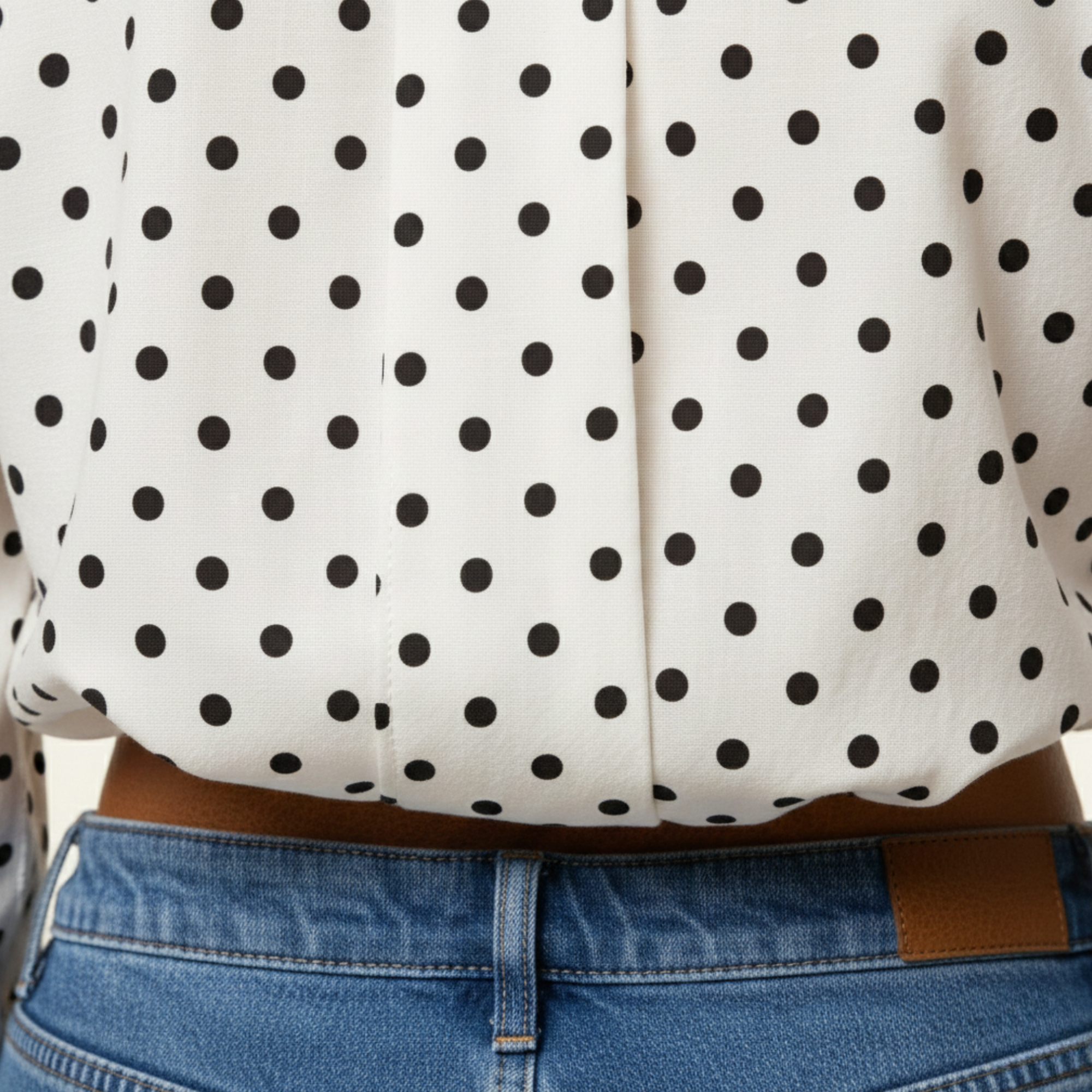 Womens Polka Dot Crop Blouse